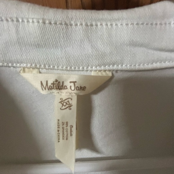 Matilda Jane White Jean Jacket Classic Denim Style - Picture 4 of 9